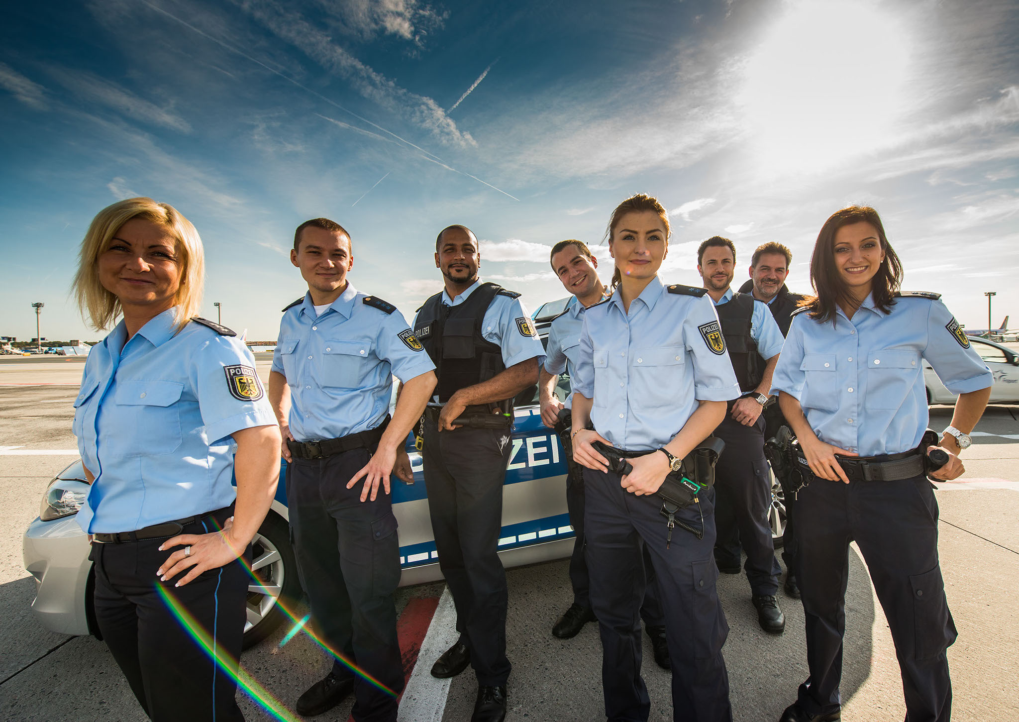 Bundespolizei Gruppenbild am Flughafen Frankfurt